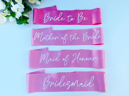 Hen Party Sash in Rose Pink & Hot Pink