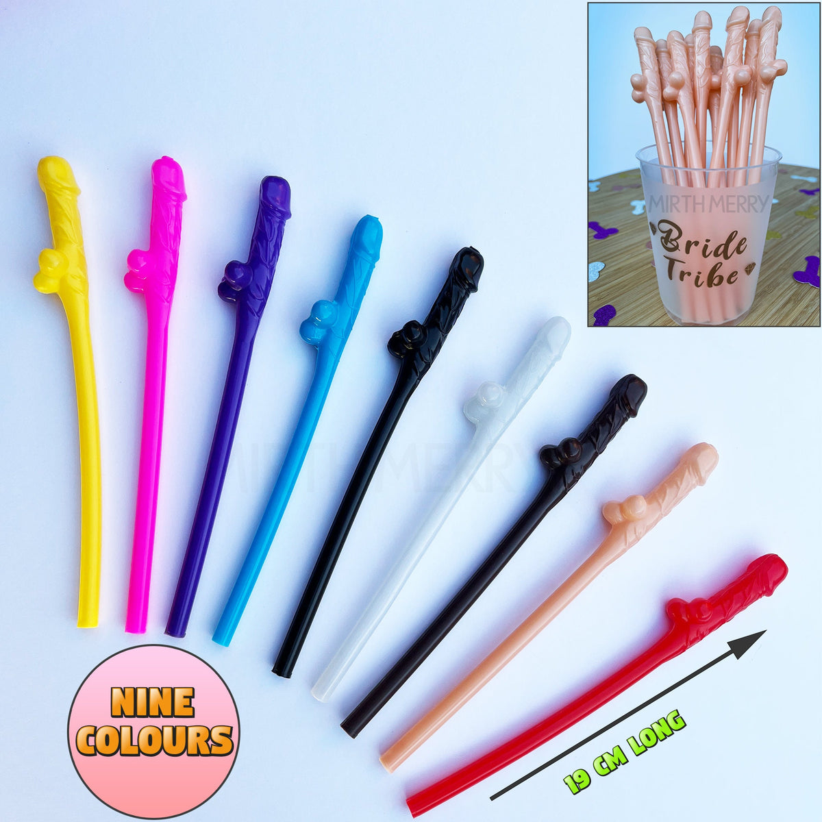 Gold Penis Straw+Bride Straw, Hen Party Decoration Supplies, Party Favor Penis Confetti, Bridal Shower Wedding Drinking Game