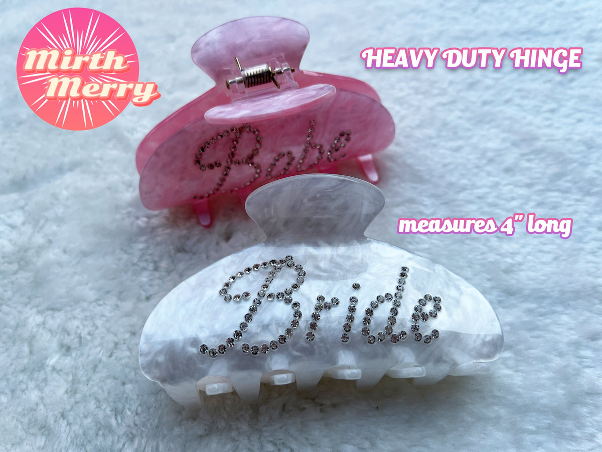 Bride Hair Claw Clip, Bridal Hair Accessory, Bach Party Bride Gift, Bridesmaid Proposal,Hens Party, Bachelorette Decorations