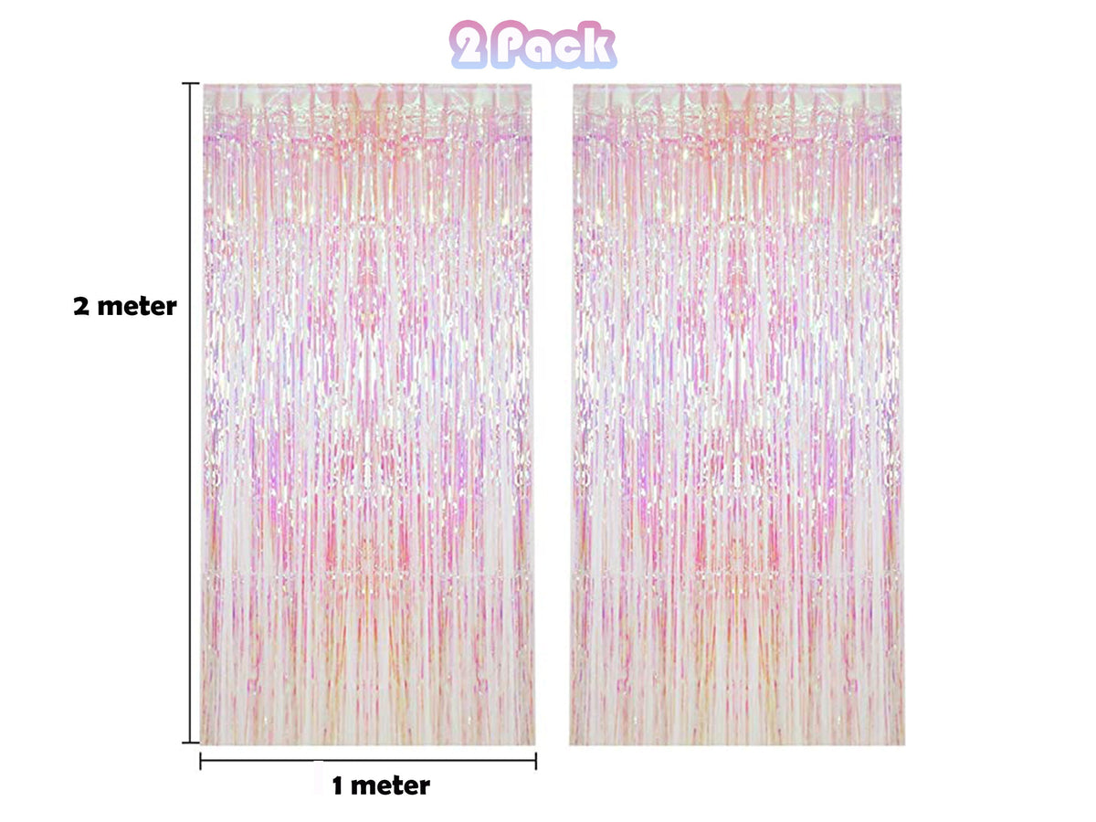 Holographic Silver Fringe Foil Curtain | Iridescent Backdrop, Bridal Shower Backdrop, Wedding, Hen Party, Birthday Photo Booth, Last Disco