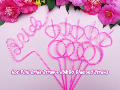 Bride Straw+Diamond Ring Straw | Bachelorette Party Favors | Bride To Be Gift | Hen Party Supplies, Bridal Shower + Party Decorations
