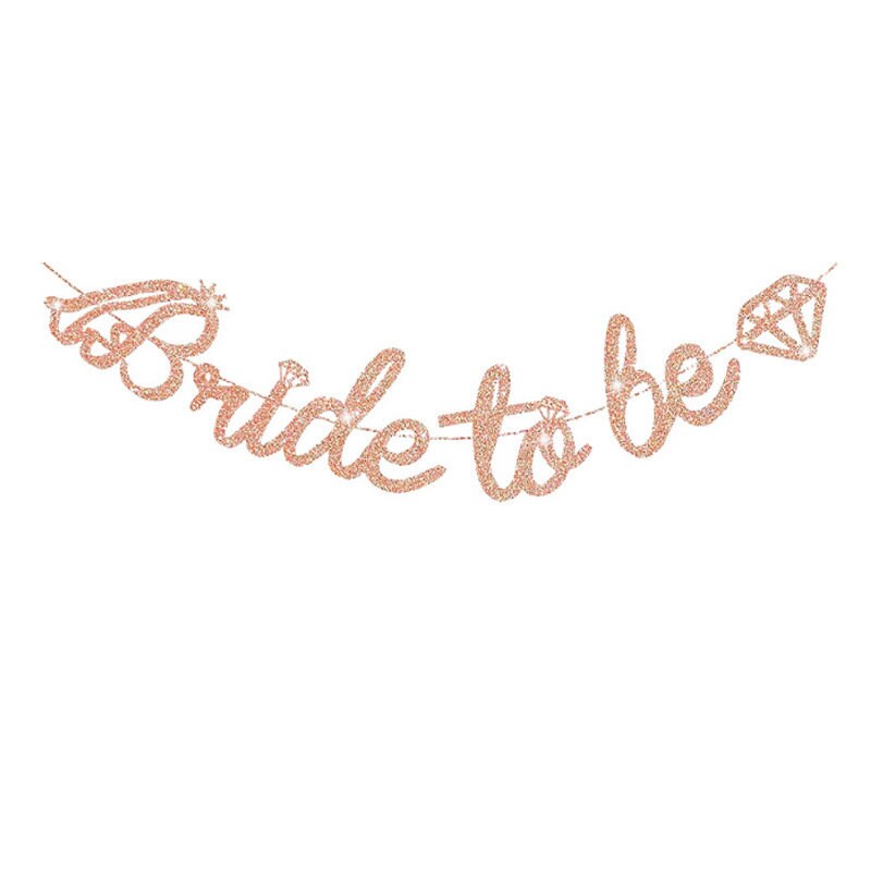 Bride To Be Banner, Cake Topper | Wedding Dress Diamond Bride Garland | Bridal Shower Wedding Engagement Bachelorette Hen Party