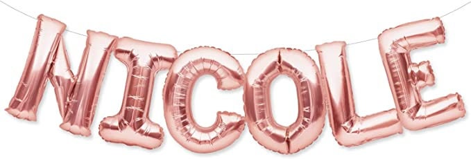 Rose Gold Foil Balloon Letters 16"/ 41CM, Foil Balloon for Bridal Shower, Wedding Decor, Engagement, Hens Party, Bachelorette Party
