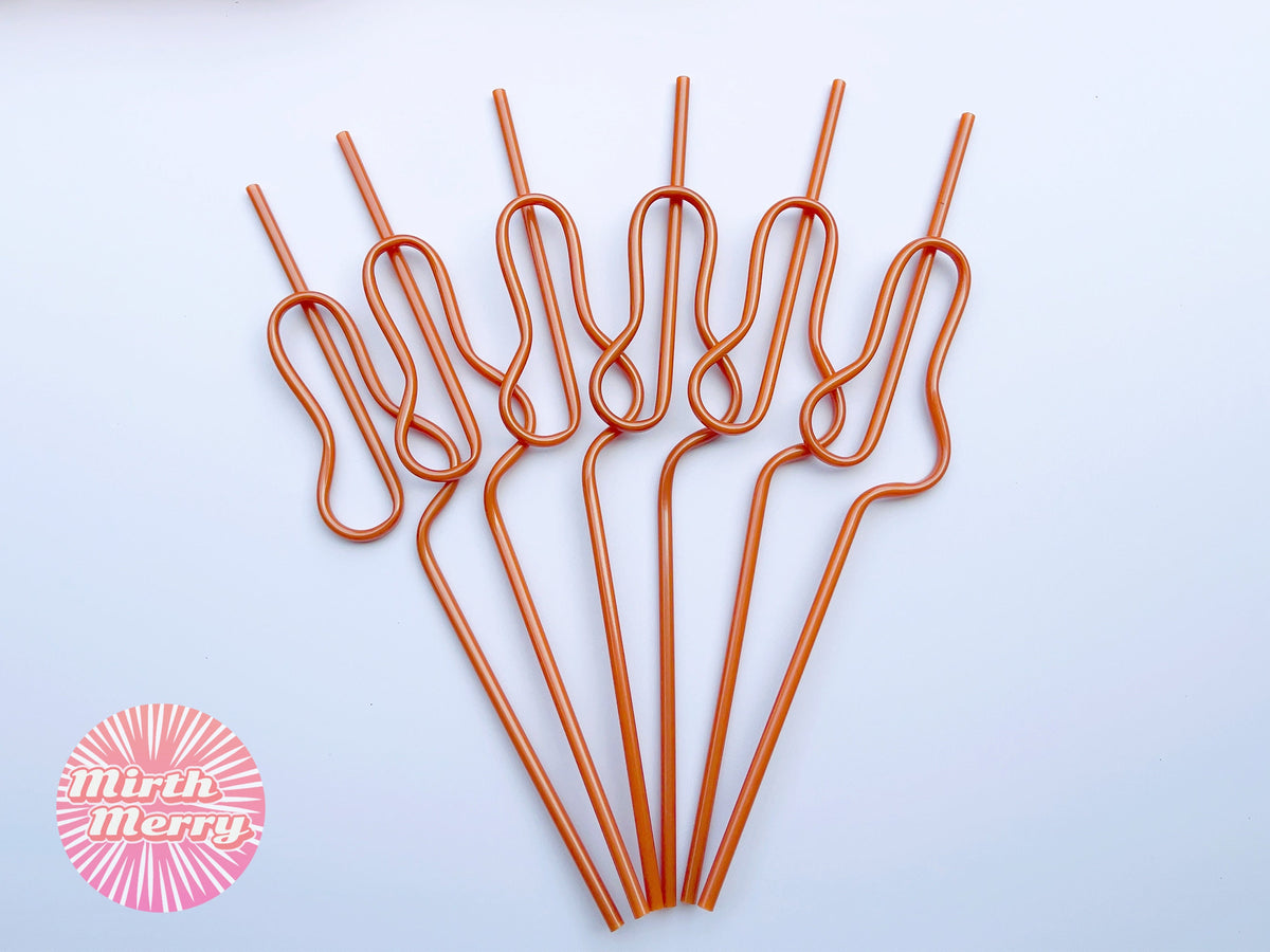 Rose Gold Swirly Penis Straw + Bride Straw,| Bachelorette Party Favors | Bride To Be Bridal Shower | Hen Party Supplies Penis