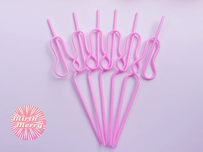 Pink Swirly Penis Straw + Bride Straw,| Bachelorette Party Favors | Bride To Be Bridal Shower | Hen Party Supplies Penis