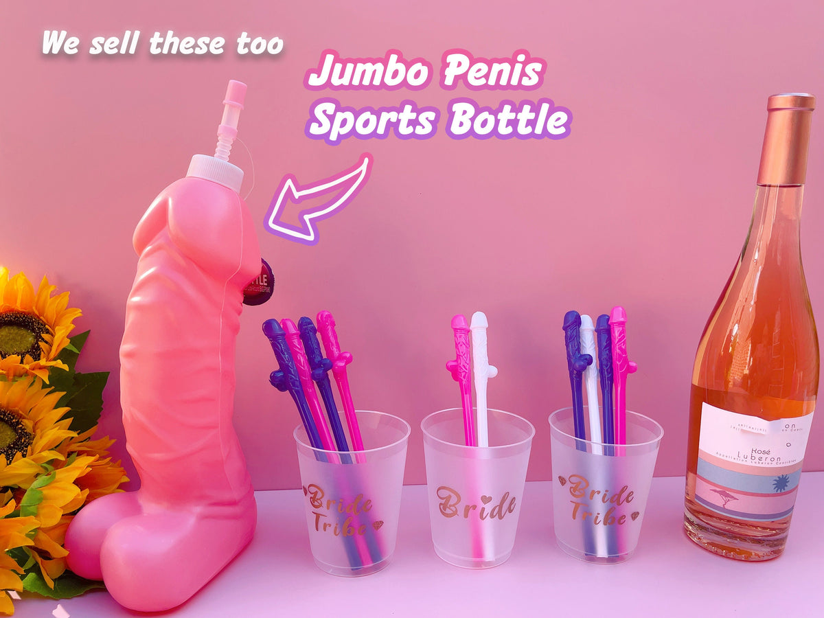 Hen Party Cups+Penis Straws | Reusable Party Cups, Hen Night Cups | Bride Tribe, Bridal Shower Cups | Bridal Shower Gift, Bridesmaid Favors