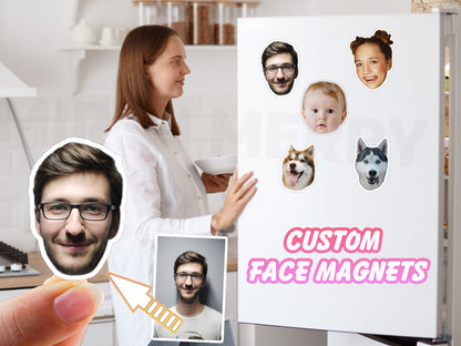 Custom Face Fridge Magnet, Personalize Gift, Holiday Gift, Photo Printing Guest Gifts, Dog Photo, Mother's Day Gift for Mom, Wedding Photo