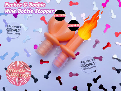 Pecker and Boobie Wine Bottle Stopper, Novelty Party Games Decor, Hens Night Bridal Shower, Hen Party Games, Penis Hoopla Ring