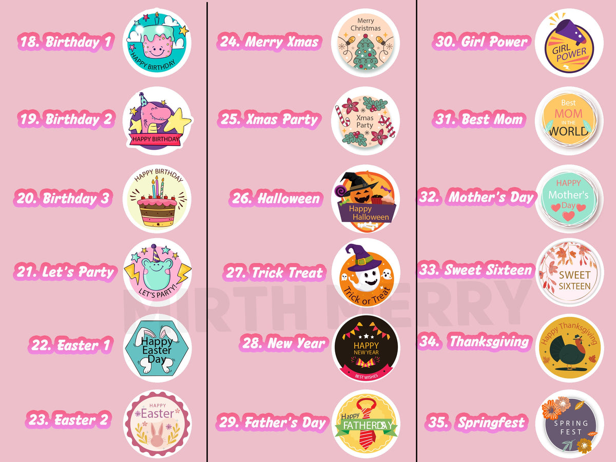 custom sticker for birthday, easter, halloween, father's day, mother's day