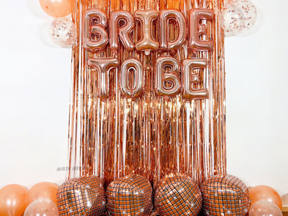 Rose Gold Disco Ball Foil Balloons - 4 pk, 22" | Hen Party Decorations, Last Disco, Birthday Party, Groovy 70s Balloons, Bachelorette Party