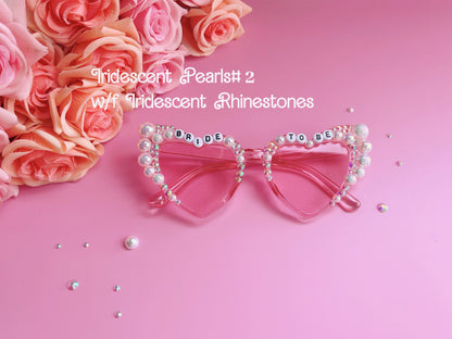 Custom Bride Sunglasses , Encrusted Pearl + Rhinestone Sunglasses | Bachelorette Party Decoration, Hen Party Gifts, Bridal Shower Supplies